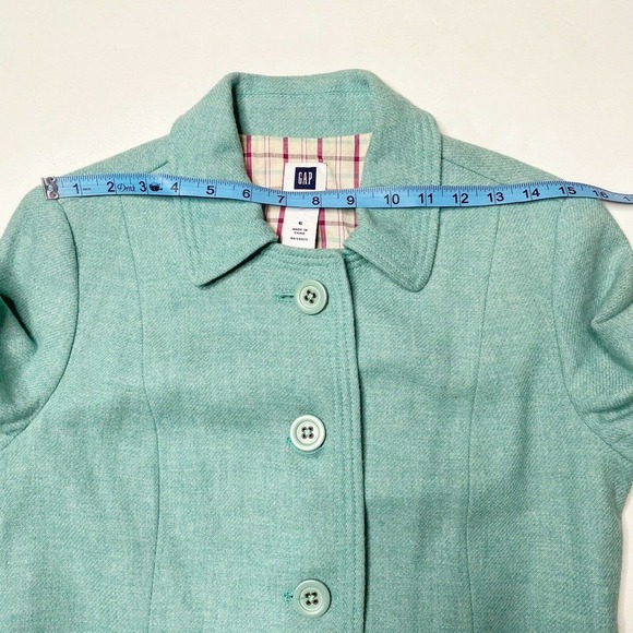 GAP Womens Sz 6 Blue Lined Button Down Wool Blend Coat Jacket Blazer - Picture 11 of 12